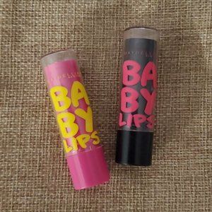 2×Maybelline Baby Lips- "95 Strike A Rose" + "25 Pink Punch" Lip Balm Duo SPF 20